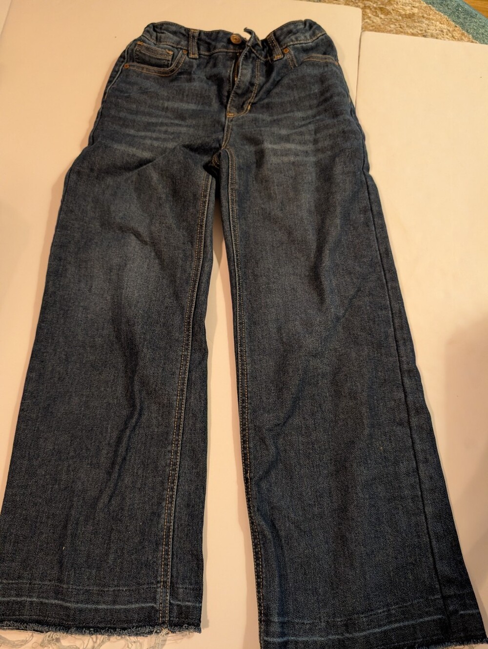 Wonder Nation Kids Relaxed Adjustable Waist Dark Blue Jeans Sz 8